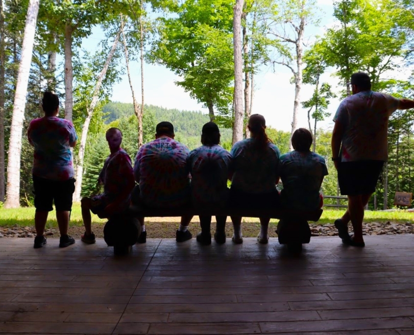 MPA Faculty and Students with their Tie-dye Shirts share the view.